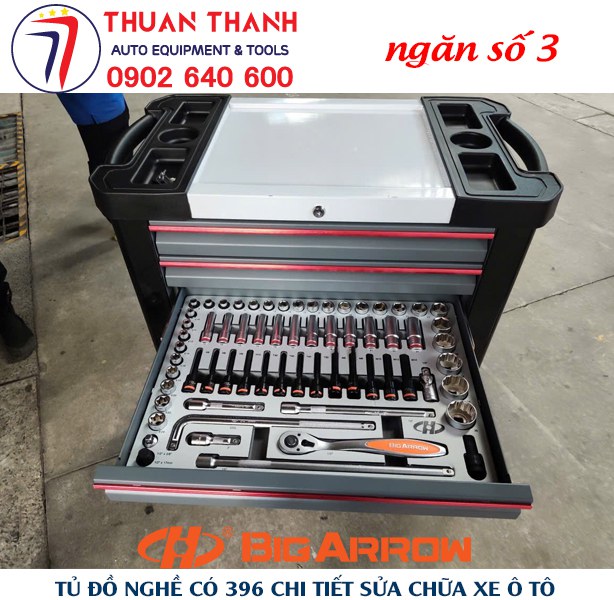 Tủ đồ nghề sửa xe ô tô 396 chi tiết chất lượng cao Huafeng Big Arrow